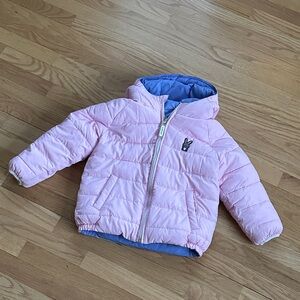 Dinoski (Roarsome) Reversible Pink Bunny / Purple Unicorn Puffer Jacket